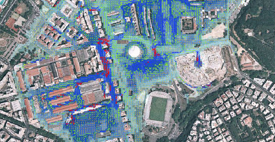 FLO-2D PRO is the 2D hydraulic modelling software used for the flood map updating project for the Tiber river within the city of Rome  (03.2016)